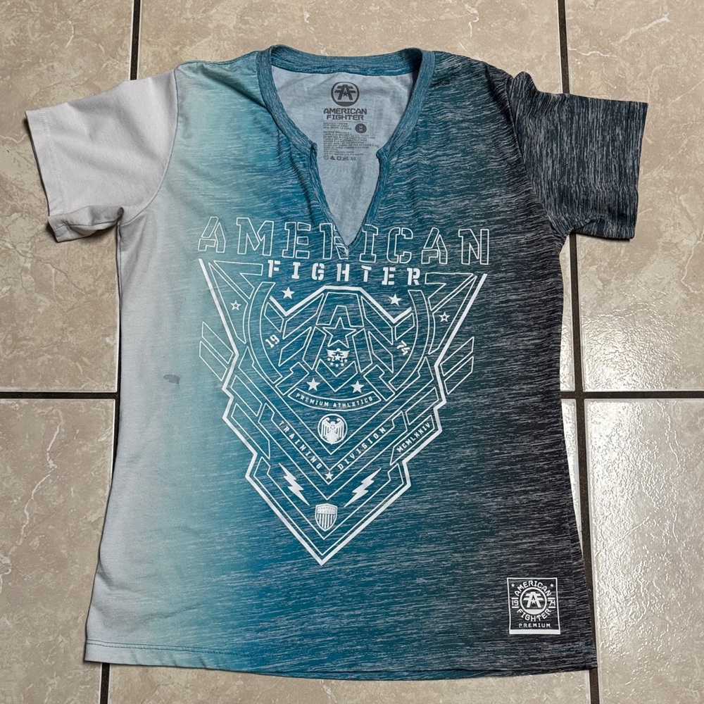 American Fighter Gradient Blue and Gray Tee
